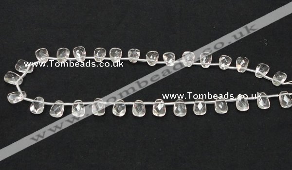 CNC34 8*12mm faceted trapezoid grade AB natural white crystal beads