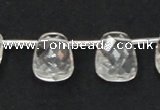 CNC35 13*18mm faceted trapezoid grade AB natural white crystal beads