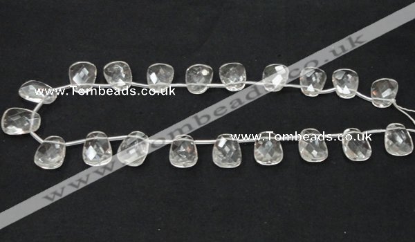 CNC35 13*18mm faceted trapezoid grade AB natural white crystal beads