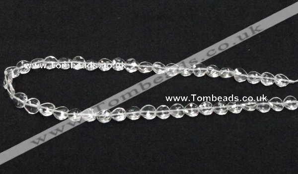 CNC37 10*10mm faceted heart grade AB natural white crystal beads