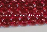 CNC410 15.5 inches 4mm round dyed natural white crystal beads