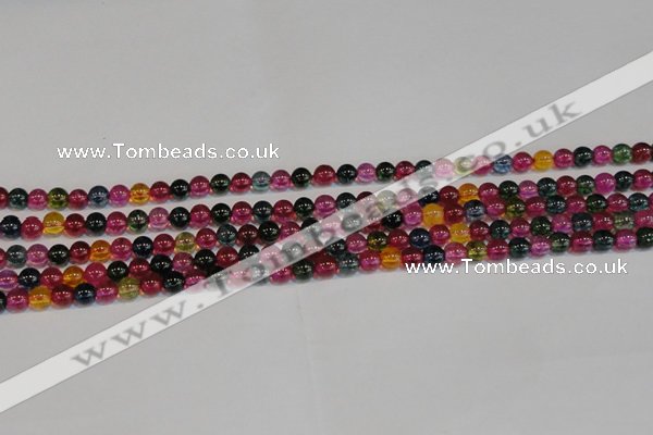 CNC450 15.5 inches 4mm round dyed natural white crystal beads