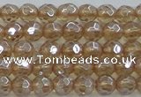 CNC517 15.5 inches 6mm faceted round dyed natural white crystal beads