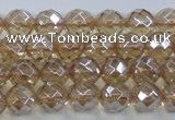 CNC518 15.5 inches 8mm faceted round dyed natural white crystal beads