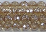 CNC519 15.5 inches 10mm faceted round dyed natural white crystal beads