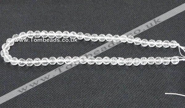 CNC52 15.5 inches 8mm faceted round grade A natural white crystal beads