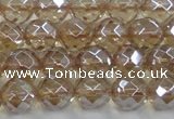 CNC520 15.5 inches 12mm faceted round dyed natural white crystal beads