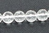 CNC54 15.5 inches 12mm faceted round grade A natural white crystal beads