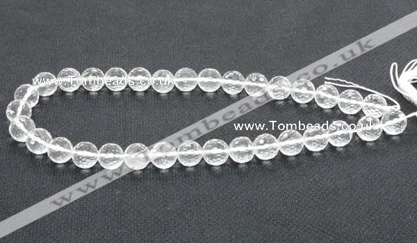 CNC54 15.5 inches 12mm faceted round grade A natural white crystal beads