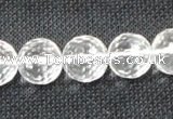 CNC55 15.5 inches 14mm faceted round grade A natural white crystal beads