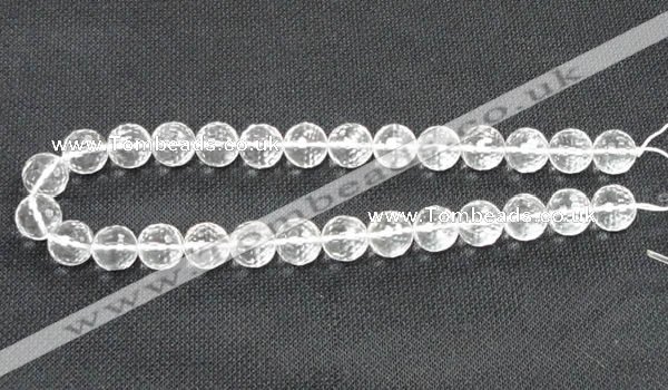 CNC55 15.5 inches 14mm faceted round grade A natural white crystal beads