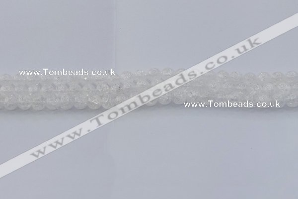 CNC551 15.5 inches 6mm round natural crackle white crystal beads