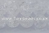 CNC553 15.5 inches 10mm round natural crackle white crystal beads