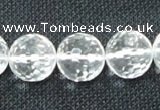 CNC56 15.5 inches 16mm faceted round grade A natural white crystal beads