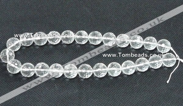 CNC56 15.5 inches 16mm faceted round grade A natural white crystal beads