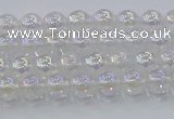 CNC560 15.5 inches 4mm round plated crackle white crystal beads