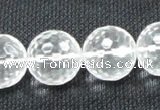 CNC57 15.5 inches 18mm faceted round grade A natural white crystal beads