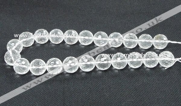 CNC57 15.5 inches 18mm faceted round grade A natural white crystal beads