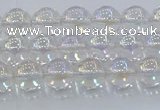 CNC570 15.5 inches 6mm round plated natural white crystal beads