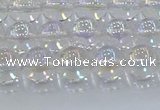 CNC571 15.5 inches 8mm round plated natural white crystal beads
