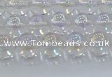 CNC571 15.5 inches 8mm round plated natural white crystal beads