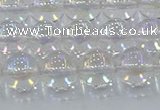 CNC572 15.5 inches 10mm round plated natural white crystal beads