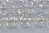 CNC574 15.5 inches 14mm round plated natural white crystal beads