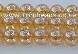 CNC576 15.5 inches 6mm round plated natural white crystal beads