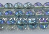 CNC583 15.5 inches 8mm round plated natural white crystal beads