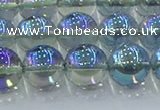 CNC585 15.5 inches 12mm round plated natural white crystal beads