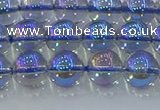 CNC589 15.5 inches 8mm round plated natural white crystal beads