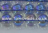 CNC590 15.5 inches 10mm round plated natural white crystal beads