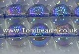 CNC592 15.5 inches 14mm round plated natural white crystal beads