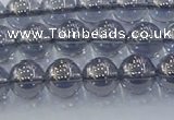 CNC594 15.5 inches 6mm round plated natural white crystal beads