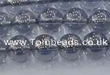 CNC595 15.5 inches 8mm round plated natural white crystal beads