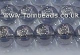 CNC596 15.5 inches 10mm round plated natural white crystal beads