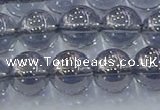 CNC597 15.5 inches 12mm round plated natural white crystal beads