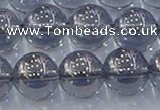 CNC598 15.5 inches 14mm round plated natural white crystal beads