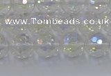 CNC602 15.5 inches 8mm faceted round plated natural white crystal beads