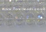 CNC602 15.5 inches 8mm faceted round plated natural white crystal beads