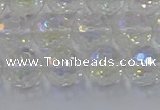 CNC603 15.5 inches 10mm faceted round plated natural white crystal beads