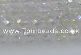 CNC607 15.5 inches 4mm faceted round plated natural white crystal beads