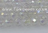 CNC608 15.5 inches 6mm faceted round plated natural white crystal beads