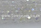 CNC609 15.5 inches 8mm faceted round plated natural white crystal beads