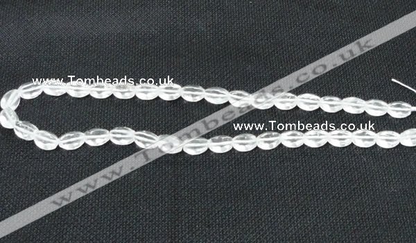 CNC61 15.5 inches 8*10mm faceted rice grade A natural white crystal beads