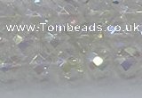 CNC610 15.5 inches 10mm faceted round plated natural white crystal beads