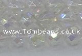 CNC611 15.5 inches 12mm faceted round plated natural white crystal beads