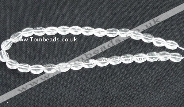 CNC62 15.5 inches 10*14mm faceted rice grade A natural white crystal beads