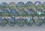 CNC627 15.5 inches 6mm faceted round plated natural white crystal beads