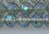 CNC630 15.5 inches 12mm faceted round plated natural white crystal beads